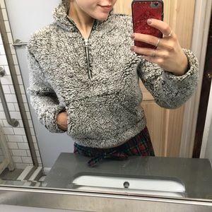 Garage cropped teddy quarter zip